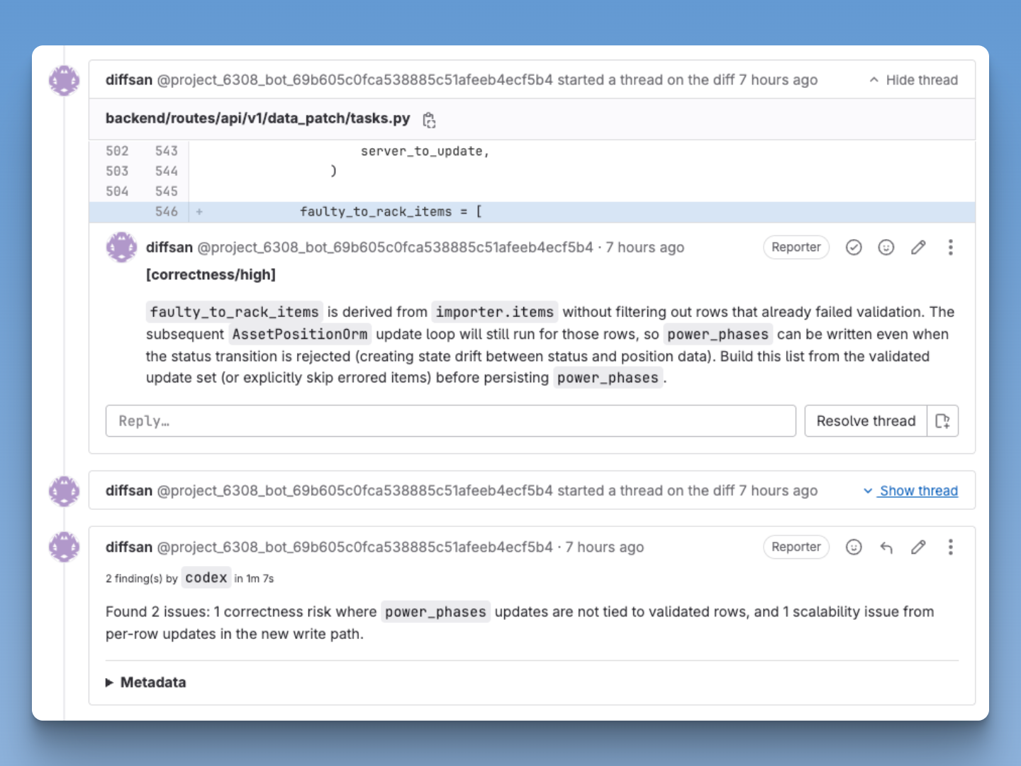 Demo of diffsan in action