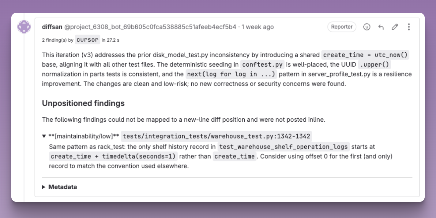 Demo of diffsan in action